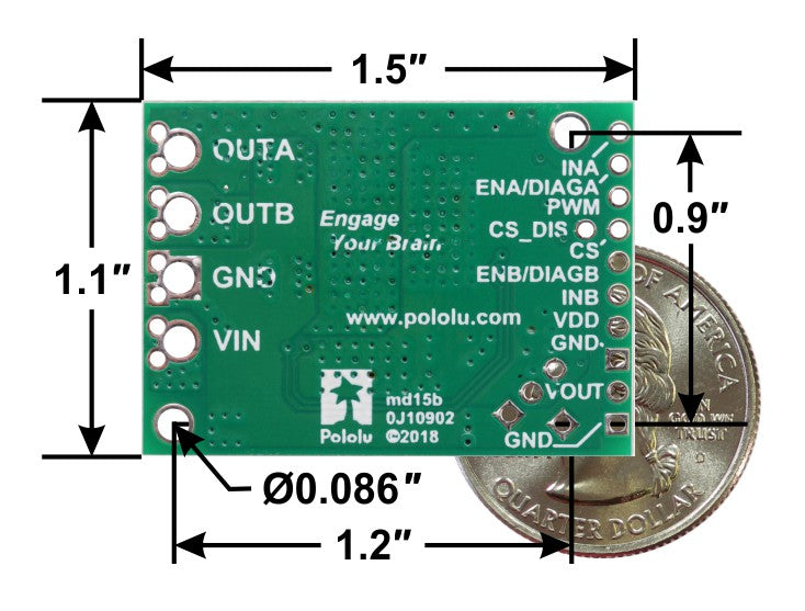 Pololu VNH5019 Motor Driver Carrier detail