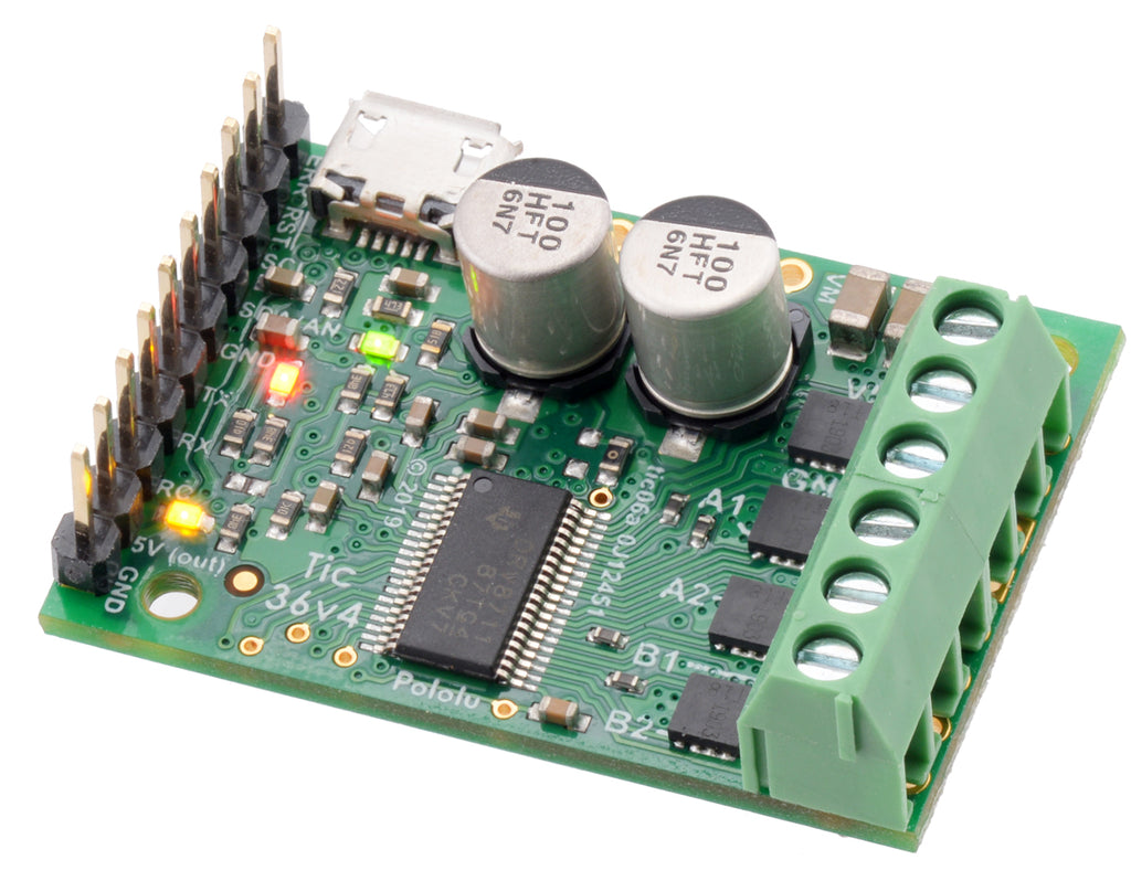 Pololu Tic 36v4 with connectors soldered