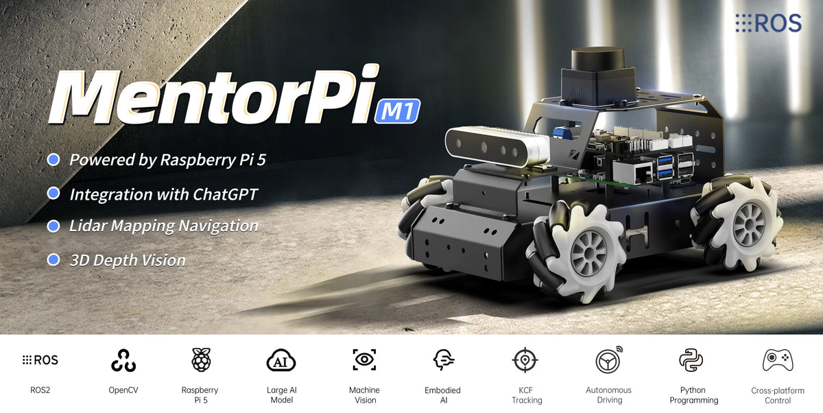 Hiwonder MentorPi M1 Raspberry Pi 5 ROS2 mecanum robot car