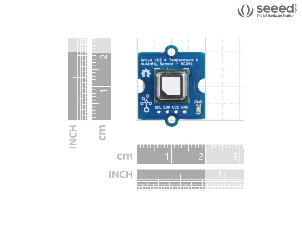 Seeed Studio Grove SCD41 CO2, temperature and humidity sensor, dimensions