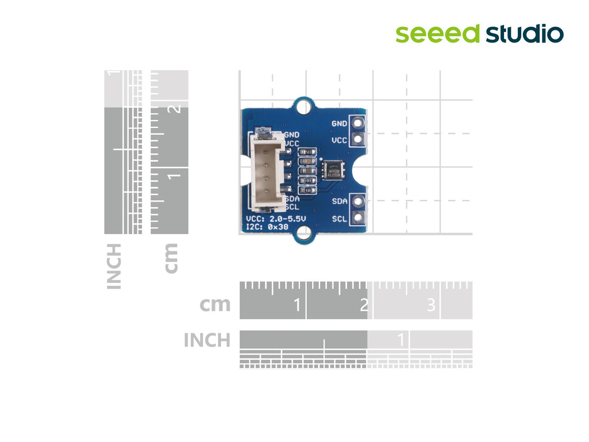 Seeed Studio Grove AHT20 temperature and humidity sensor, dimensions