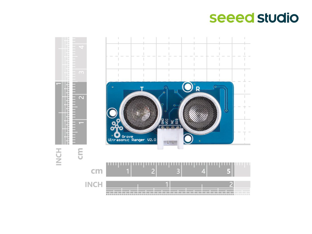 Seeed Studio Grove ultrasonic distance sensor, dimensions