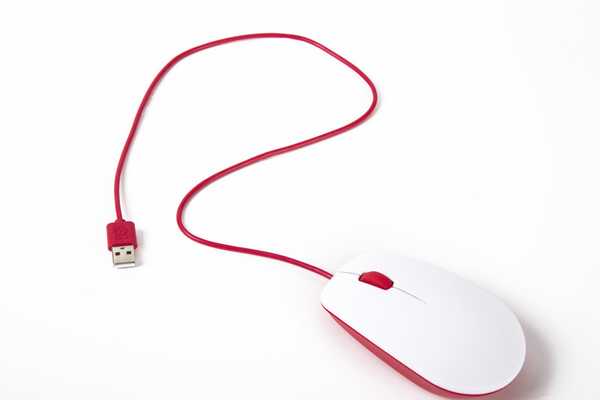 Raspberry Pi Official Mouse, red and white