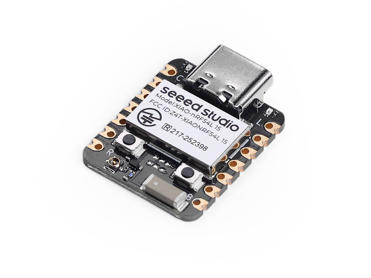Seeed Studio XIAO nRF54L15, angled view
