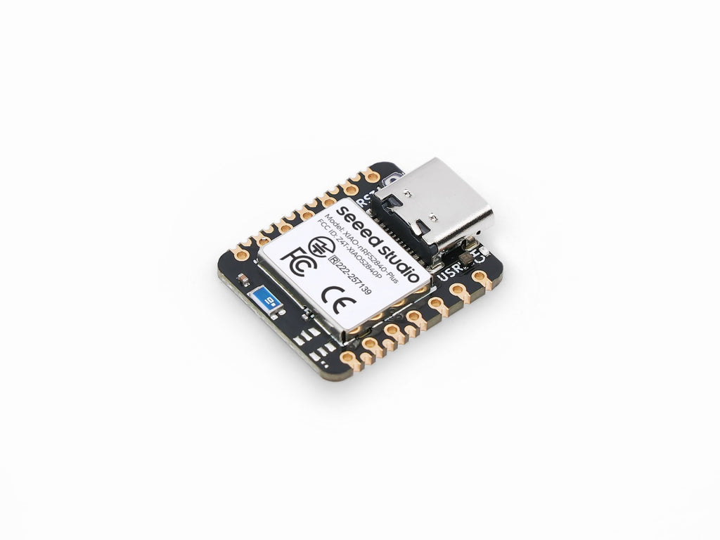Seeed Studio XIAO nRF52840 Plus, angled view