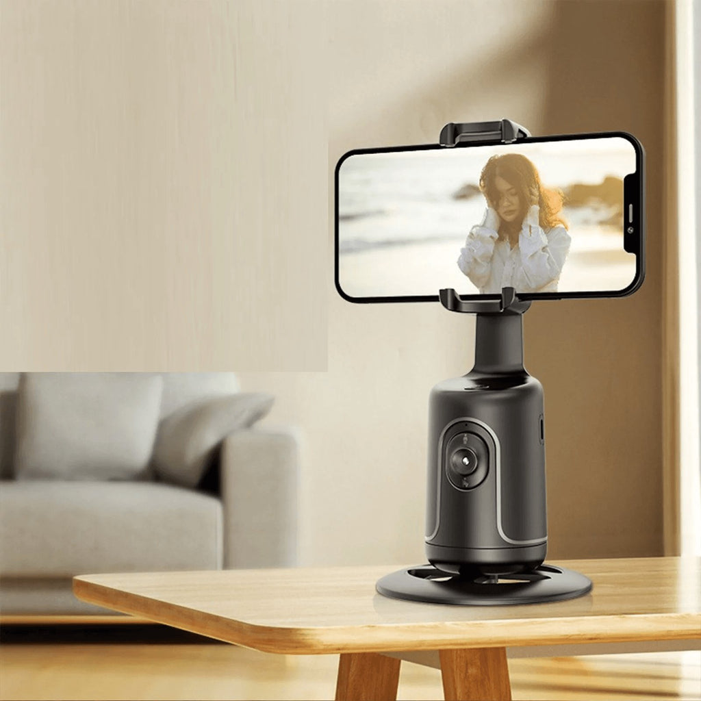 Auto Face Tracking Phone Holder Tripod, No App Required, 360° Rotation Smart Fac
