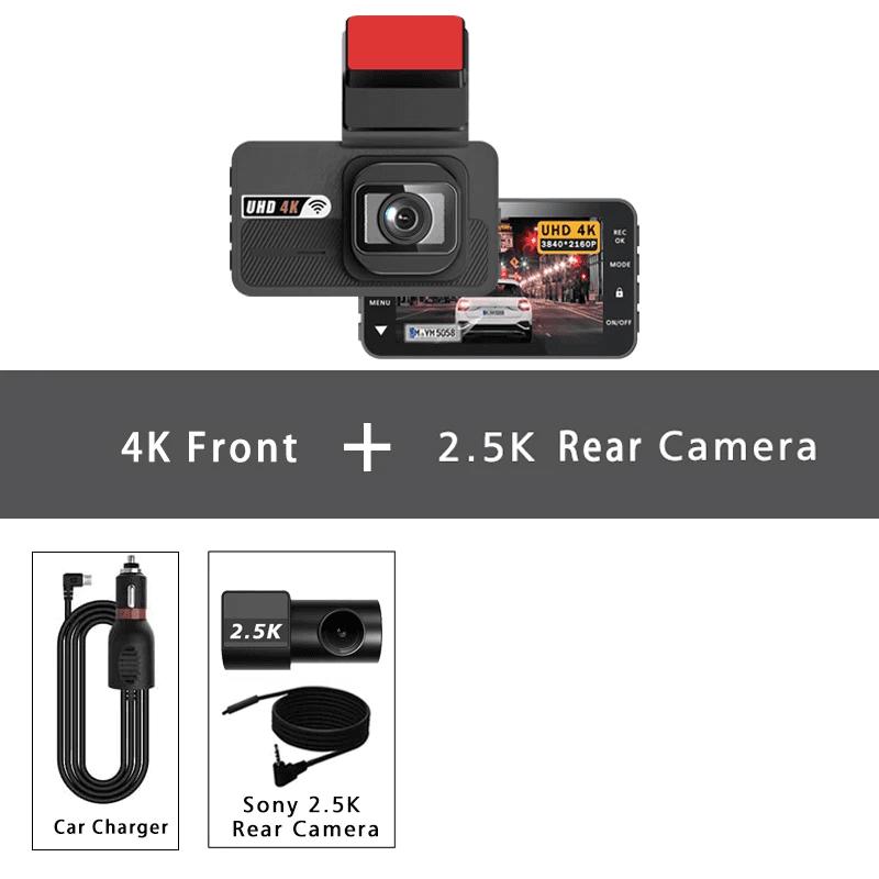 UHD 4K 2160P AI Driver Assistance Dash Cam Dual Lens ADAS WIFI GPS Mini Car DVR Camera Video Drive Recorder Dashcam Registrar