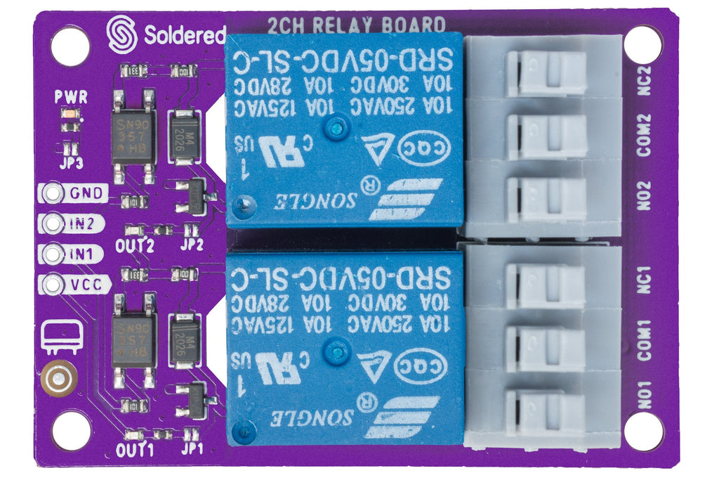 Soldered 2-Channel Relay Board