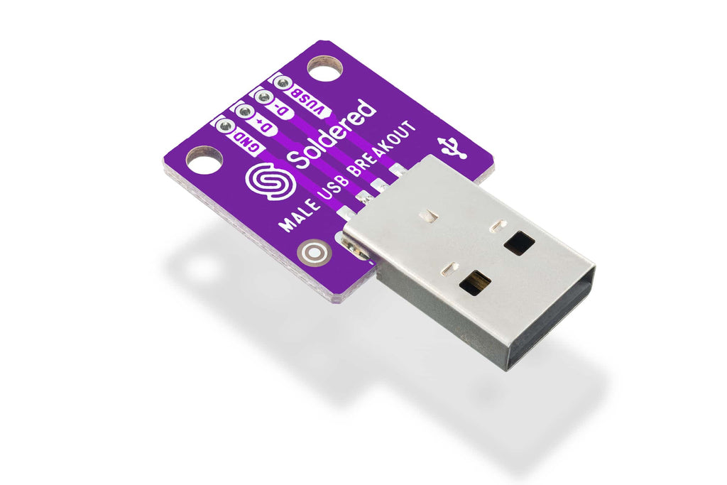 Soldered USB Type-A Male Breakout