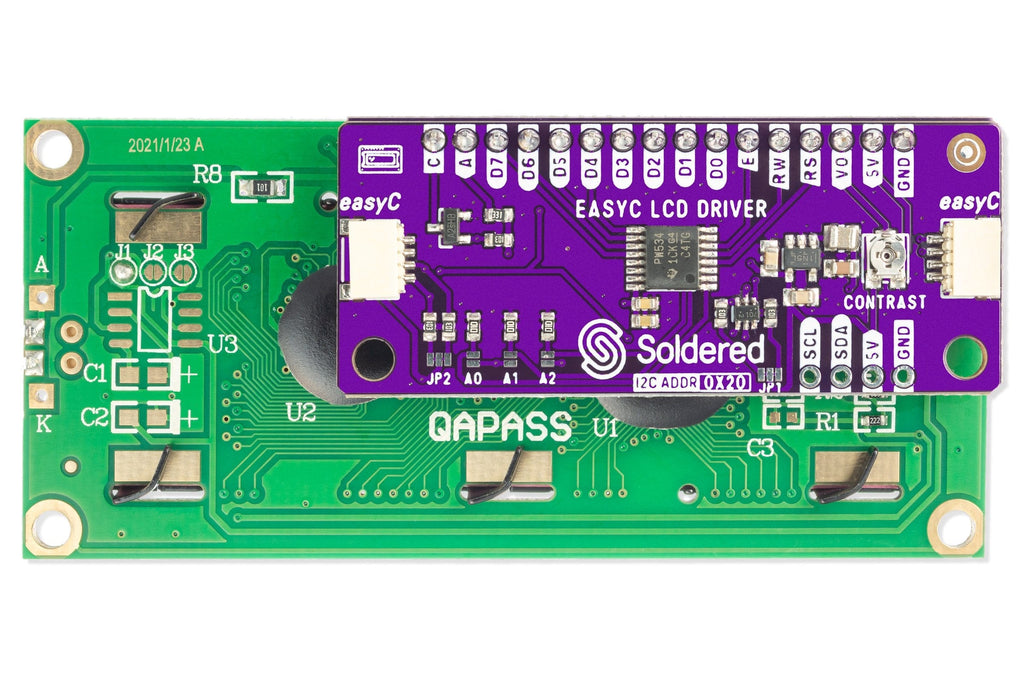 Soldered 16×2 Character LCD with I2C