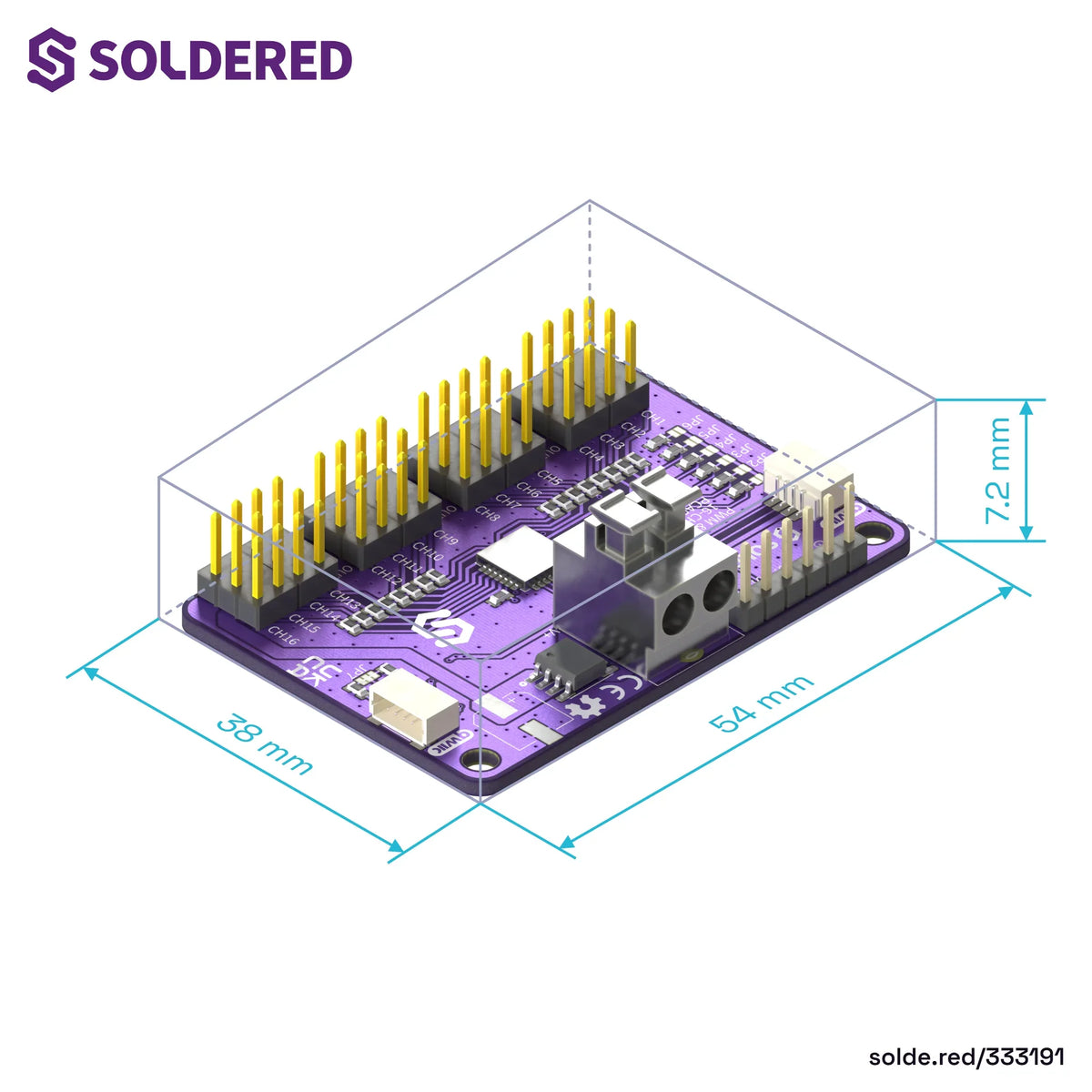 Soldered PCA9685 PWM & Servo Driver Breakout