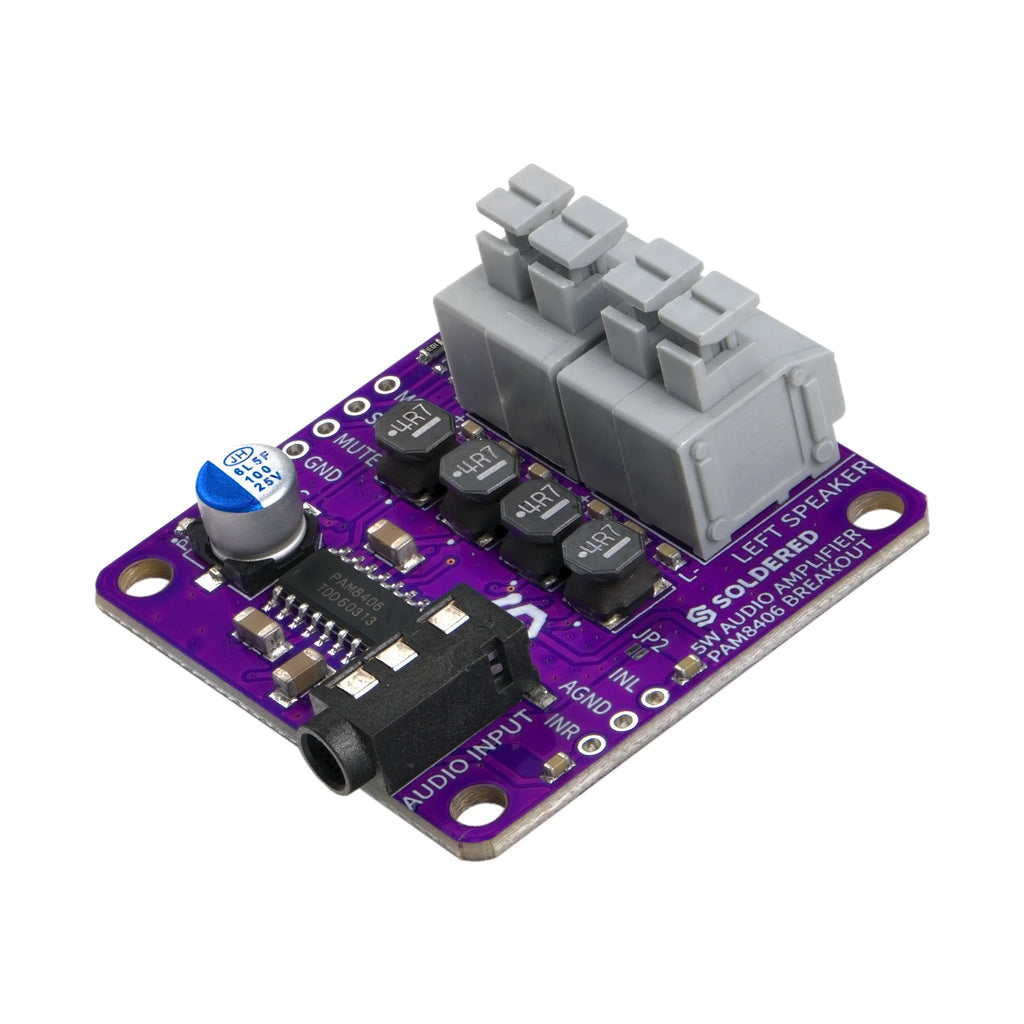 Soldered PAM8406 Stereo Audio Amplifier Board