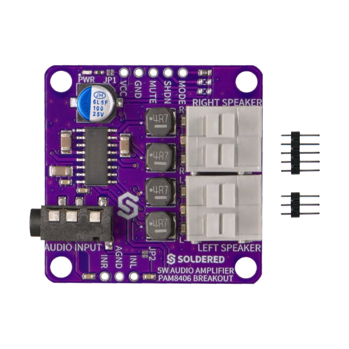 Soldered PAM8406 Stereo Audio Amplifier Board