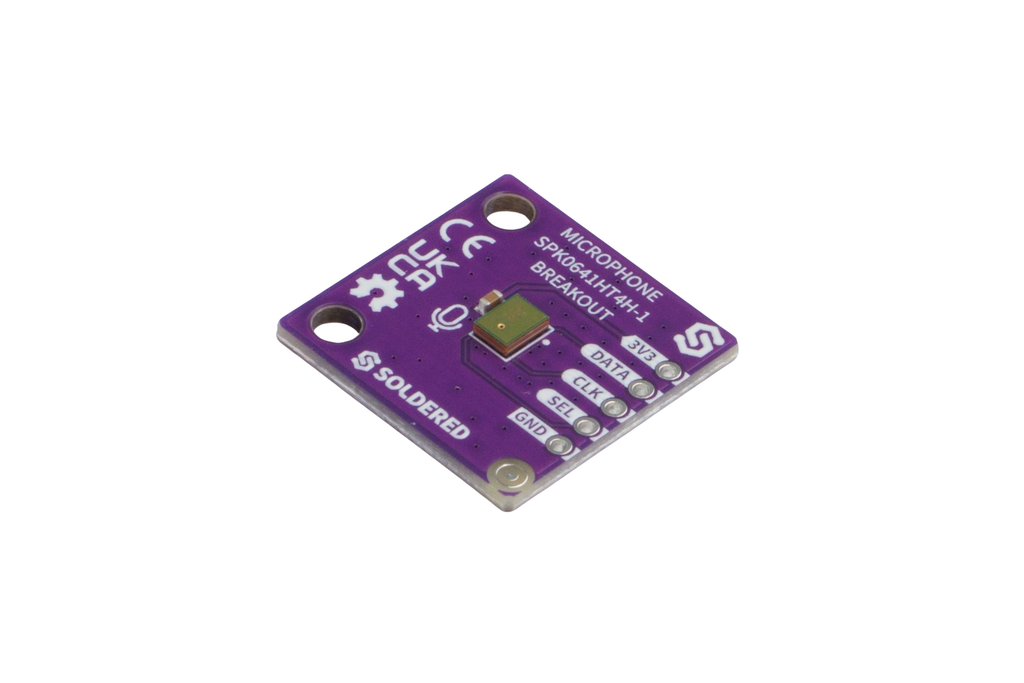 Soldered SPK0641HT4H MEMS Microphone Breakout