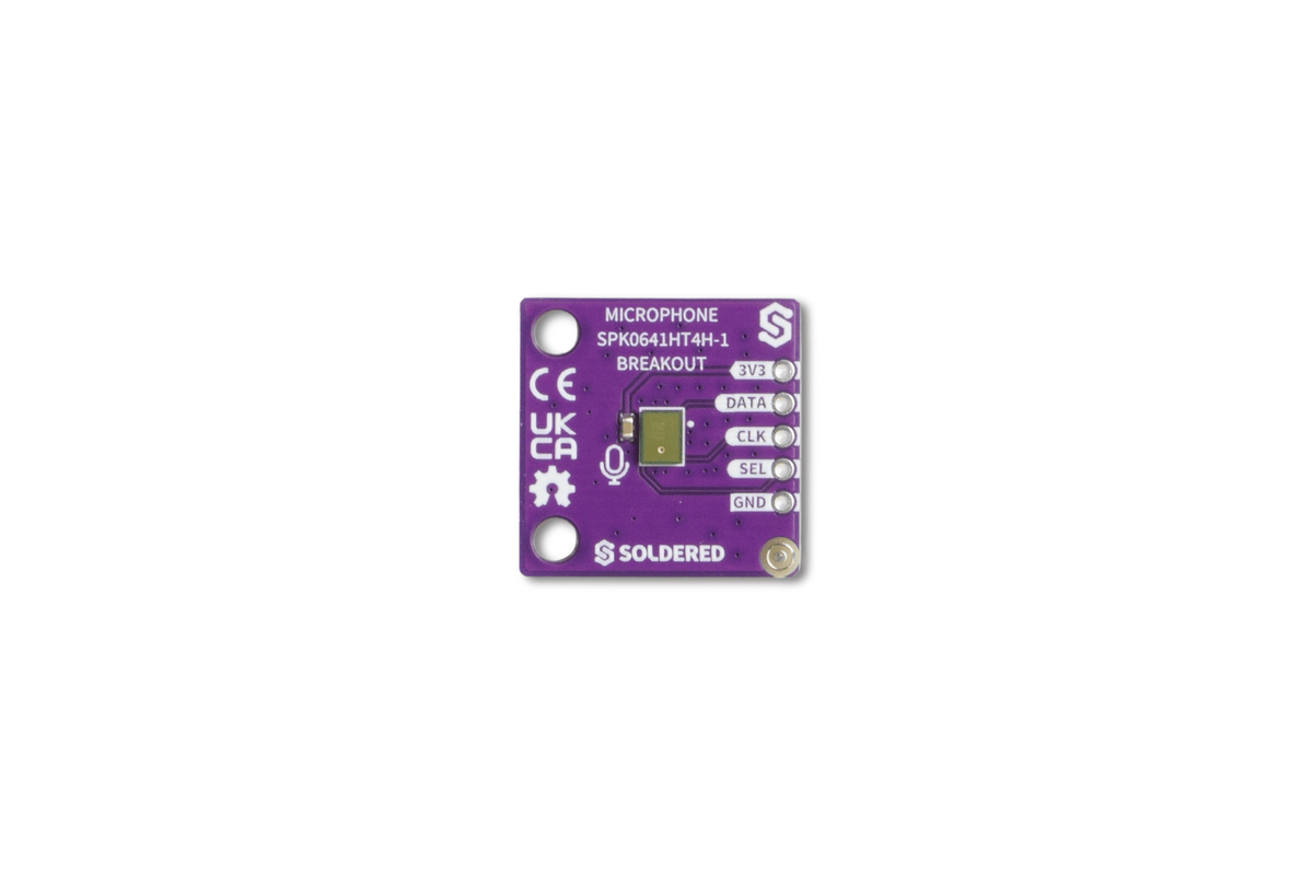 Soldered SPK0641HT4H MEMS Microphone Breakout