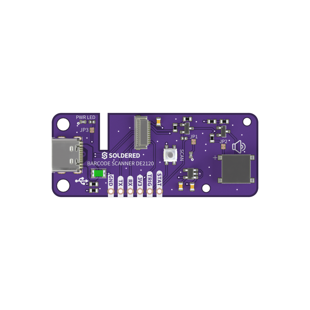 Soldered DE2120 Barcode Scanner Module