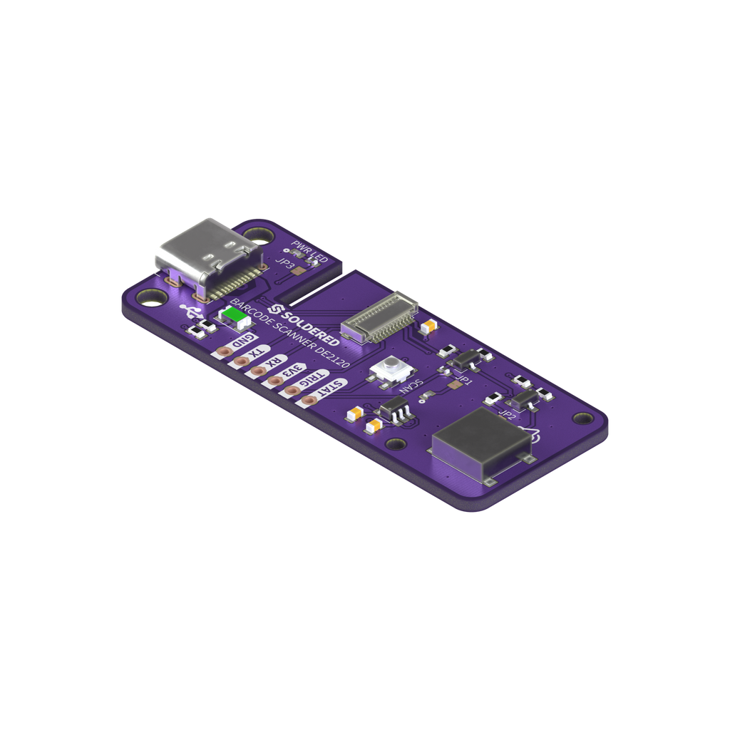 Soldered DE2120 Barcode Scanner Module