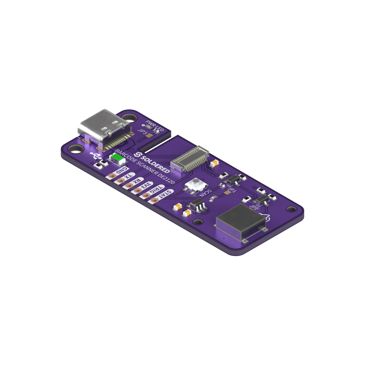Soldered DE2120 Barcode Scanner Module