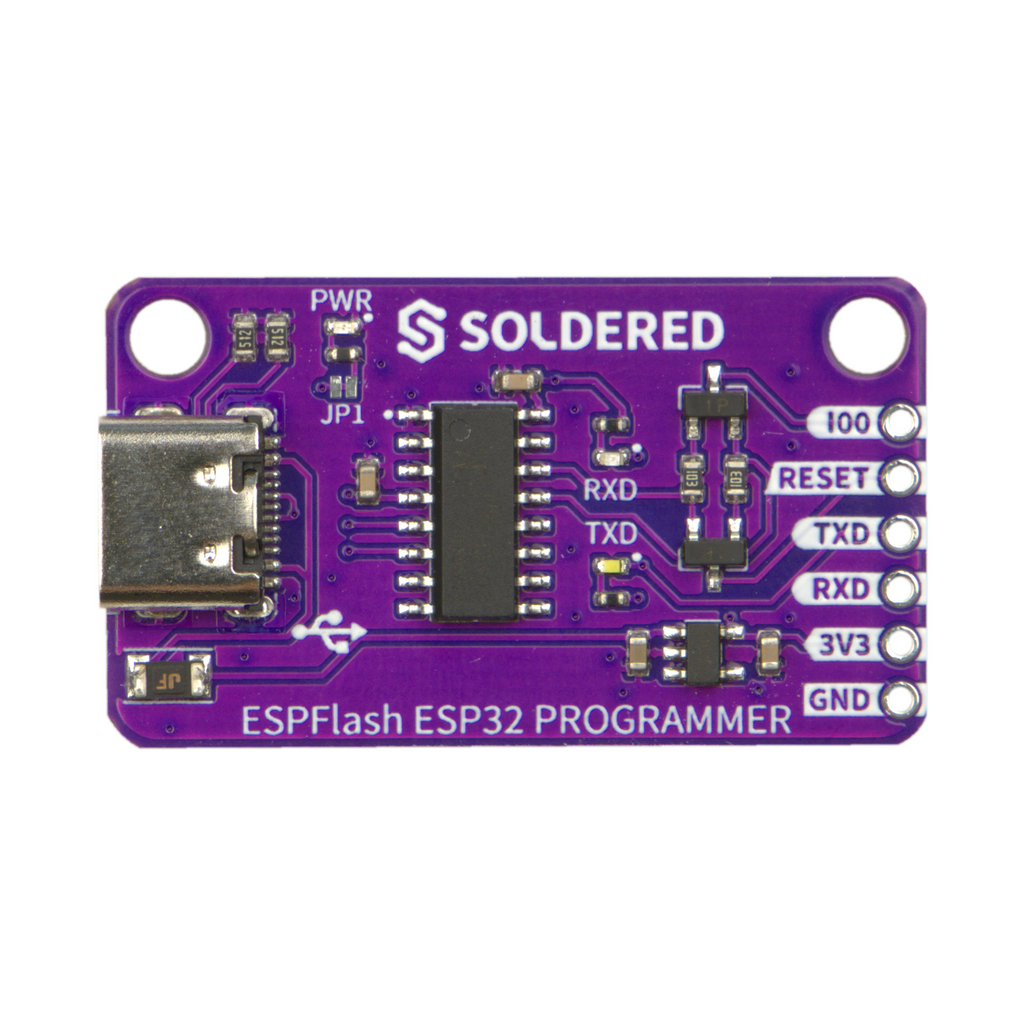 Soldered ESPFlash ESP32 Programmer