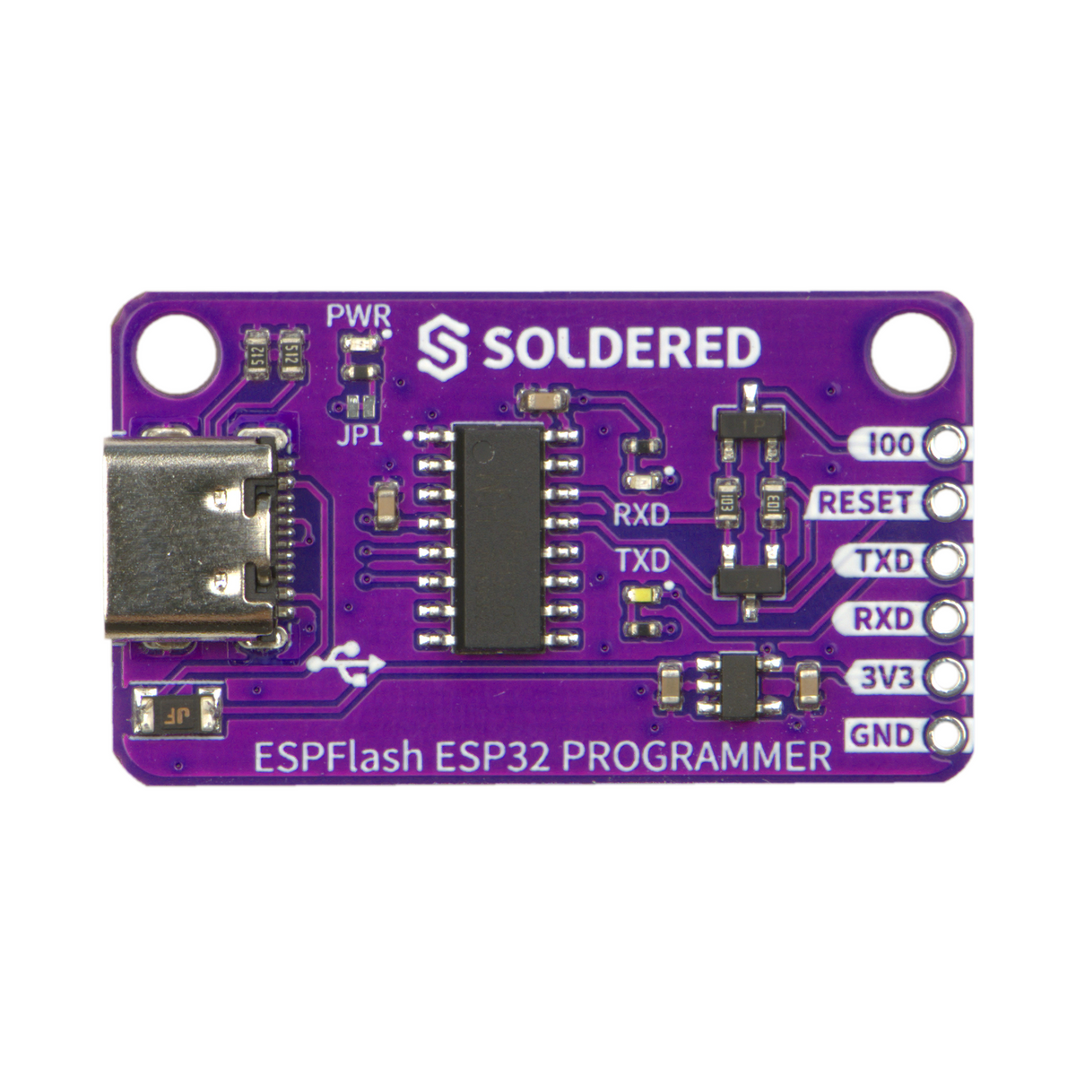 Soldered ESPFlash ESP32 Programmer