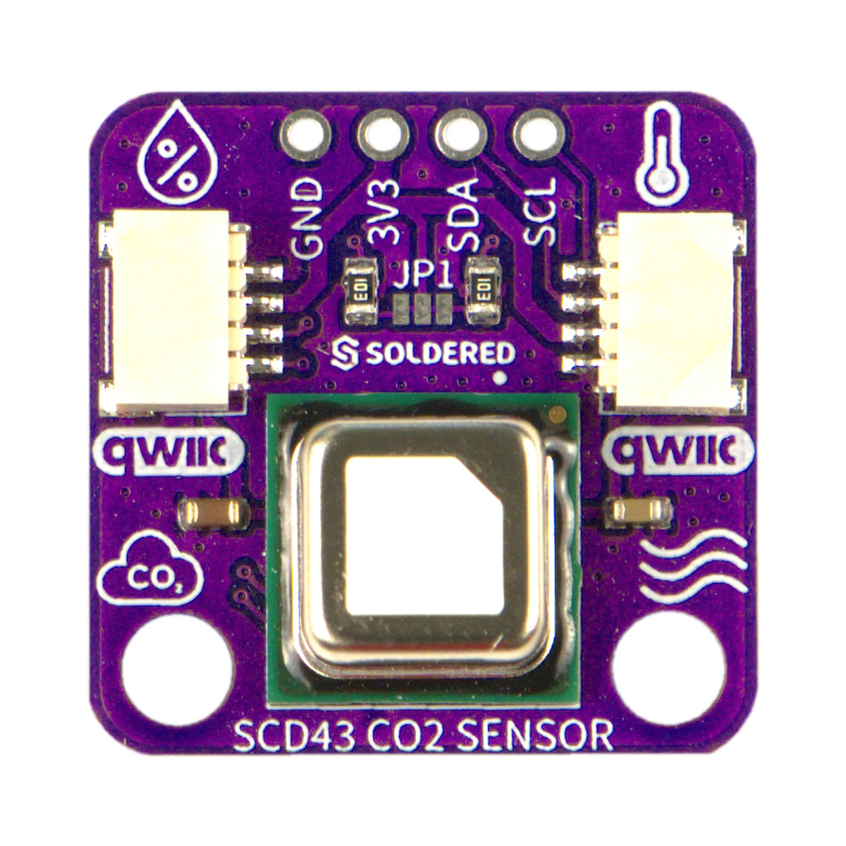 Soldered SCD43 CO2 Sensor Breakout