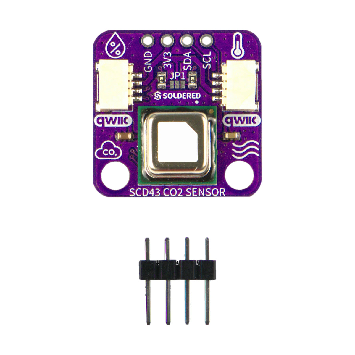 Soldered SCD43 CO2 Sensor Breakout
