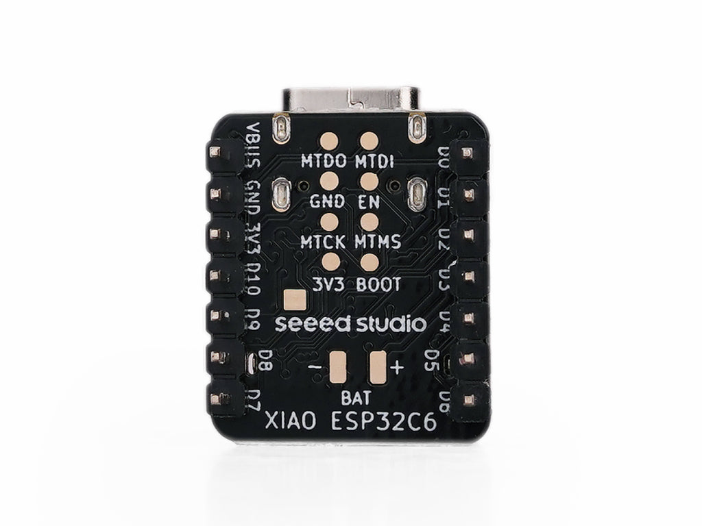 Seeed Studio XIAO ESP32-C6 with pre-soldered headers, back