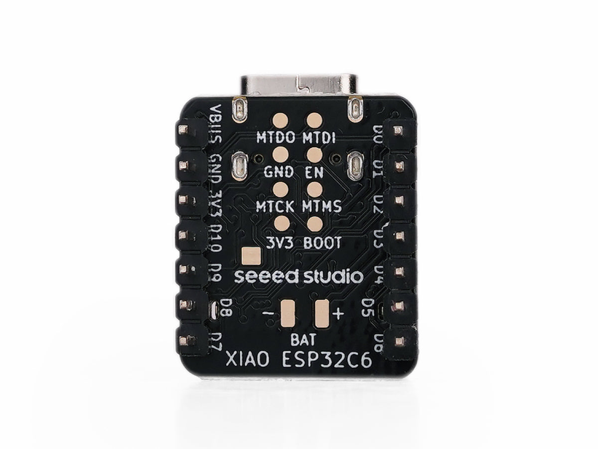 Seeed Studio XIAO ESP32-C6 with pre-soldered headers, back