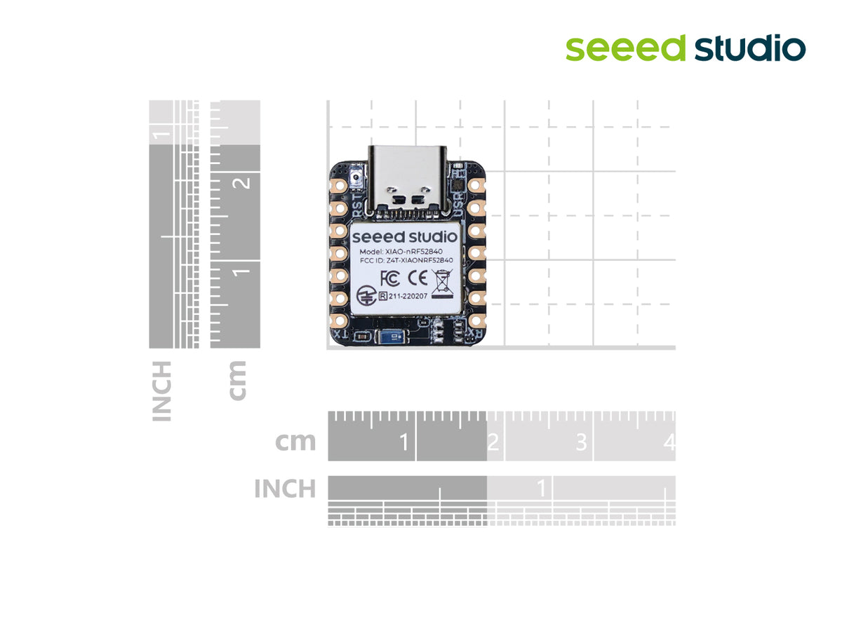 Seeed Studio XIAO nRF52840, dimensions