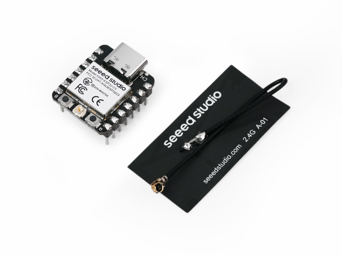 Seeed Studio XIAO ESP32-C3 with pre-soldered headers and antenna