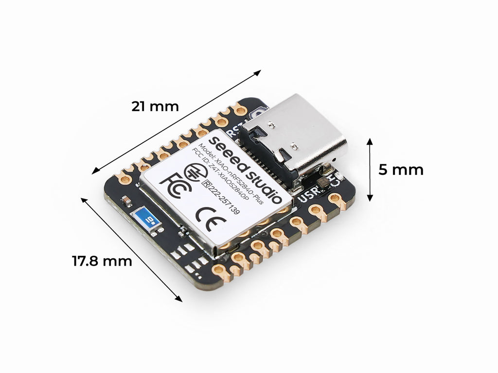 Seeed Studio XIAO nRF52840 Plus, dimensions
