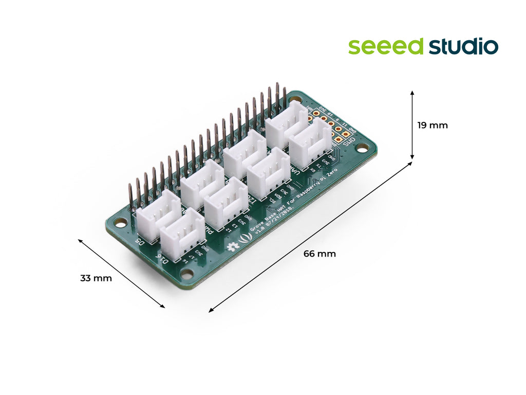 Seeed Studio Grove Base Hat for Raspberry Pi Zero, dimensions