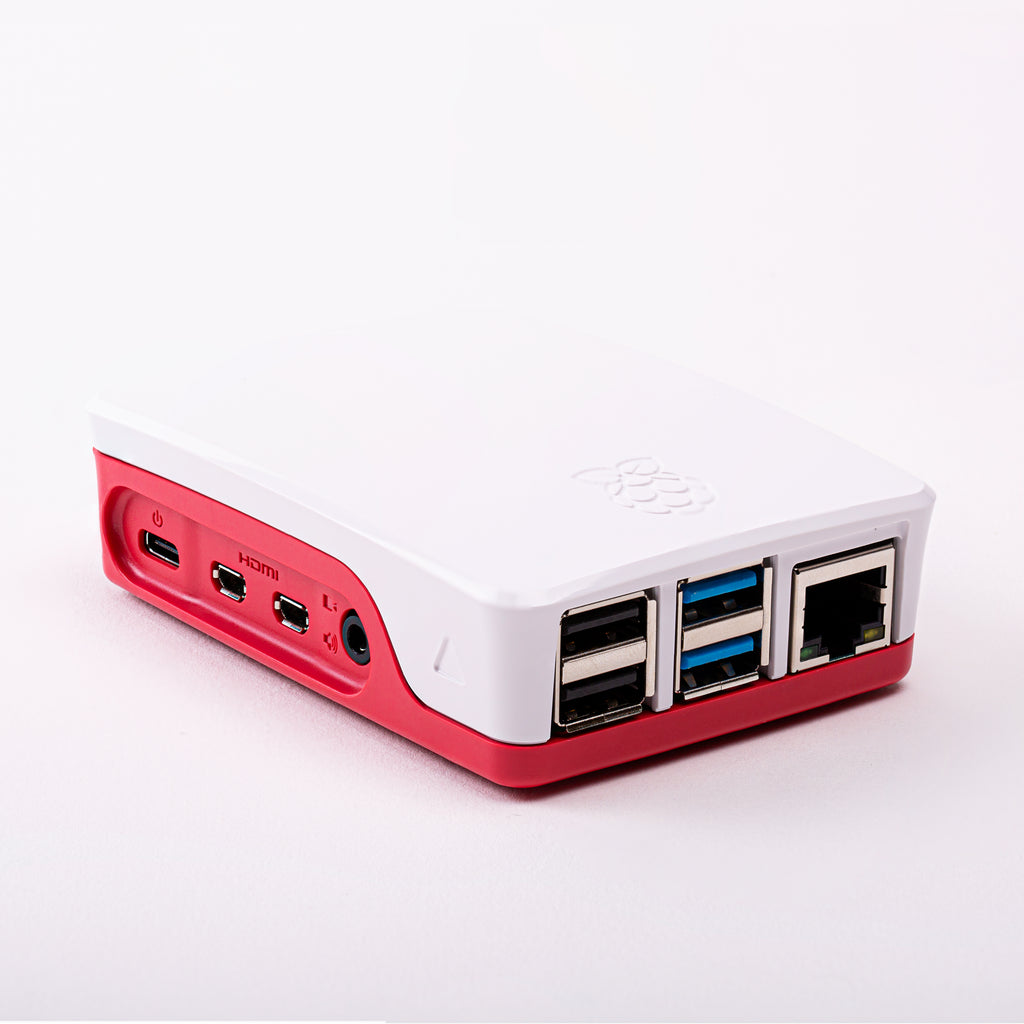 Raspberry Pi 4 official case, red and white