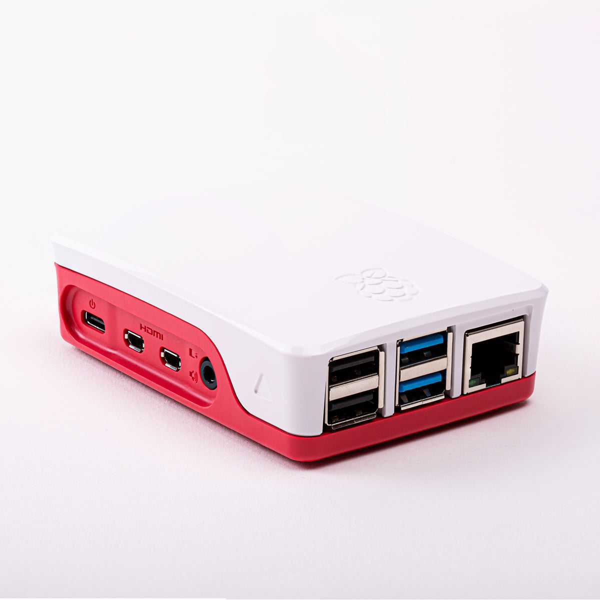 Raspberry Pi 4 official case, red and white