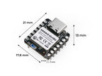 Seeed Studio XIAO nRF52840 Sense with pre-soldered headers, dimensions