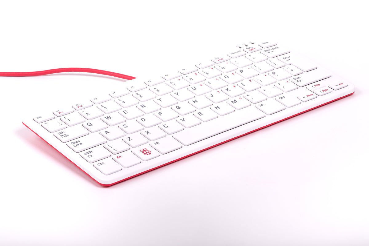 Raspberry Pi official keyboard, red and white, UK layout