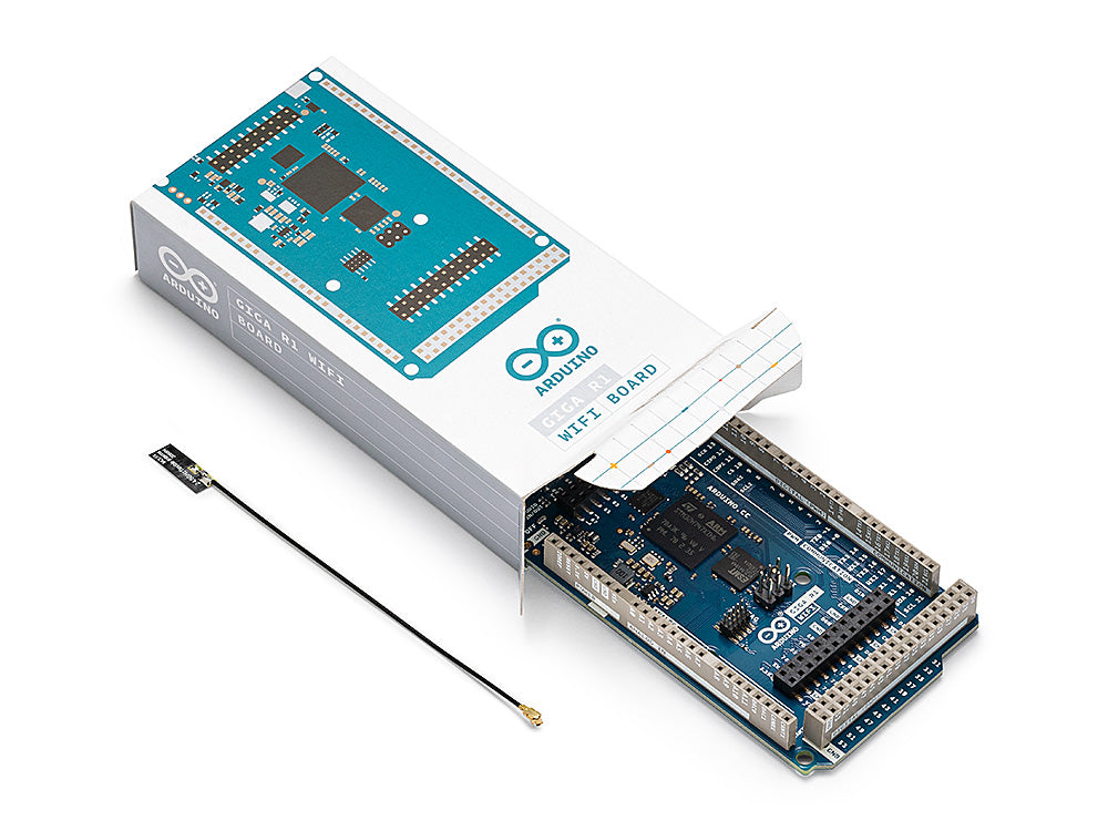 Arduino GIGA R1 WiFi unboxed with antenna