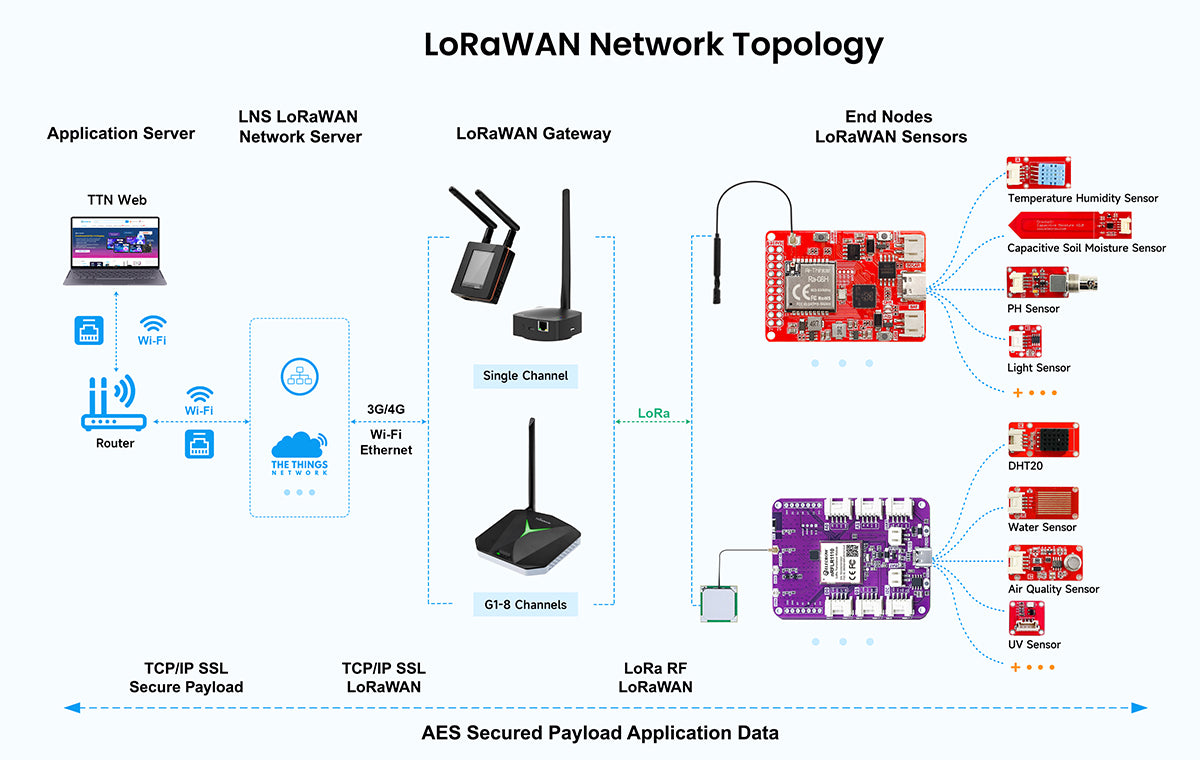 LoRaWAN network topology with ThinkNode G1