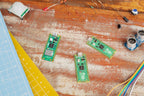 Raspberry Pi Pico 2 boards on a workbench