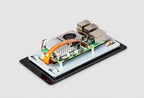 Raspberry Pi Touch Display 2, 5 inch, back with a Raspberry Pi mounted (Pi not included)