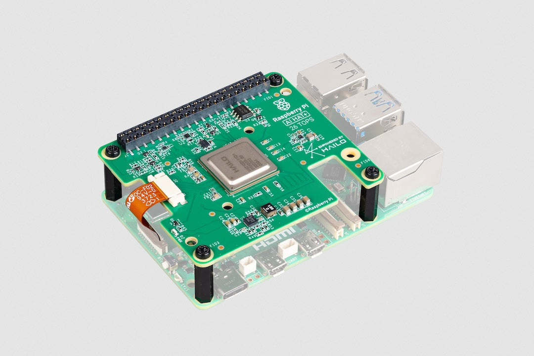 Raspberry Pi AI HAT+ mounted on Raspberry Pi 5