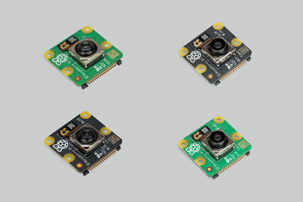 Raspberry Pi Camera Module 3 in all four versions: standard, NoIR, wide and wide NoIR