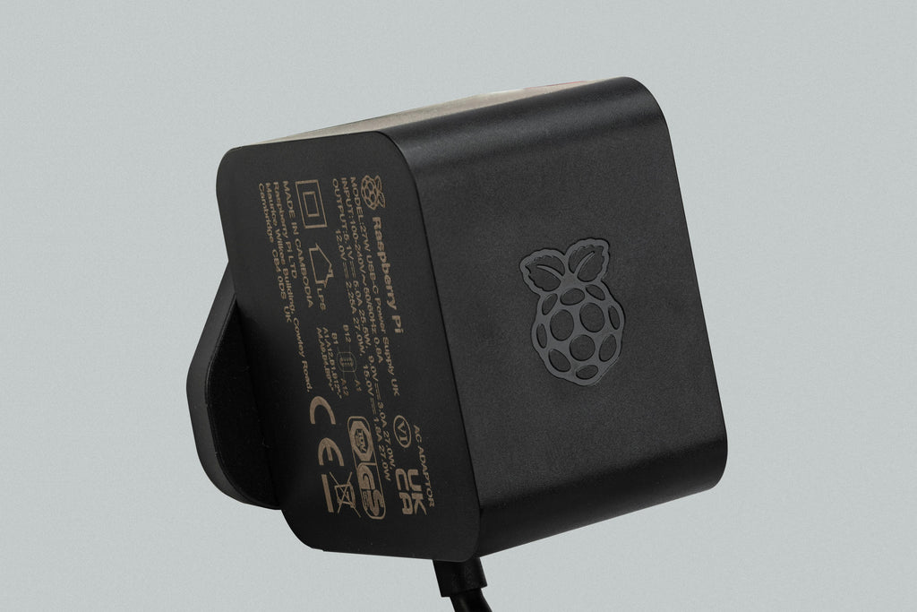 Raspberry Pi 27W USB-C Power Supply, black, detail