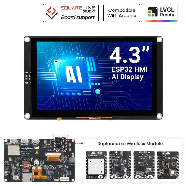 Elecrow CrowPanel Advance 4.3" ESP32-S3 HMI touch display