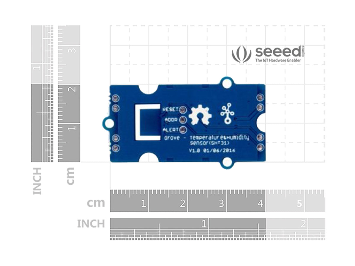 Seeed Studio Grove SHT31 temperature and humidity sensor, dimensions