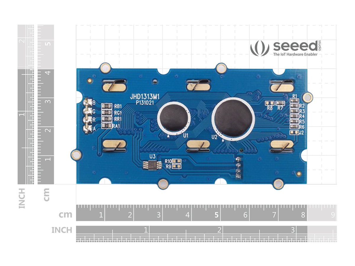 Seeed Studio Grove 16x2 LCD with RGB backlight, dimensions