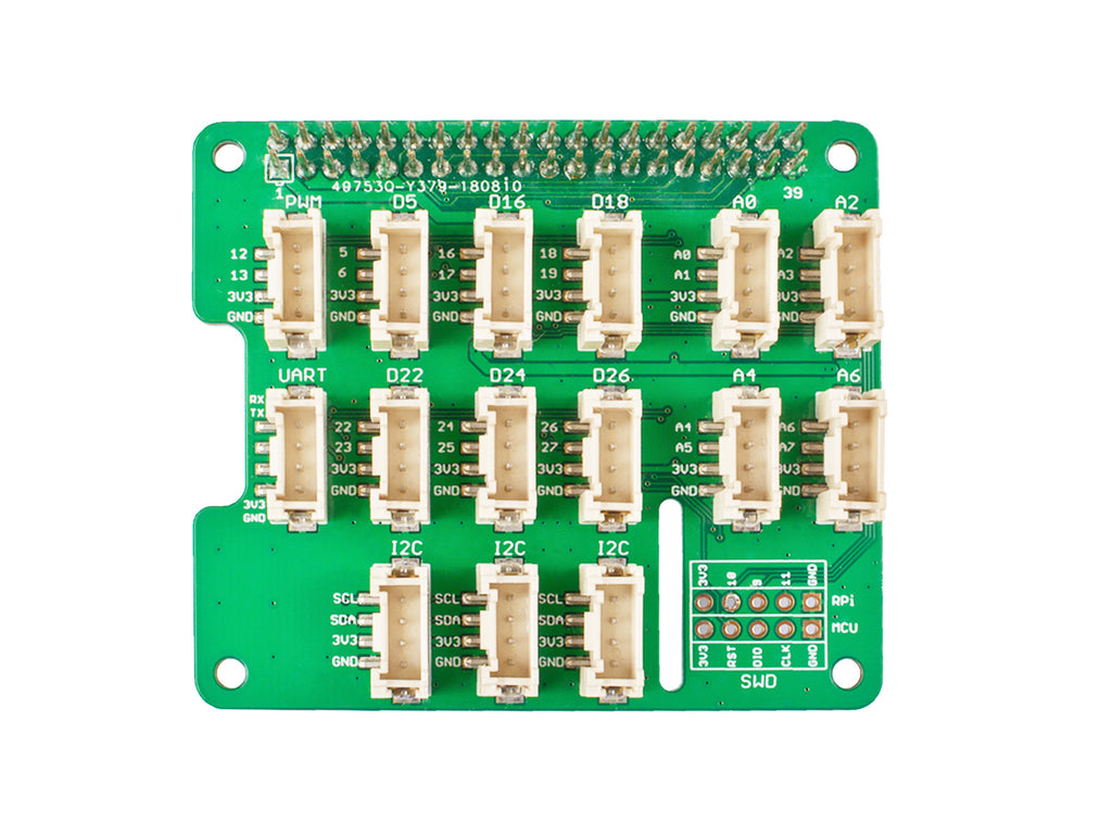 Seeed Studio Grove Base Hat for Raspberry Pi, top view