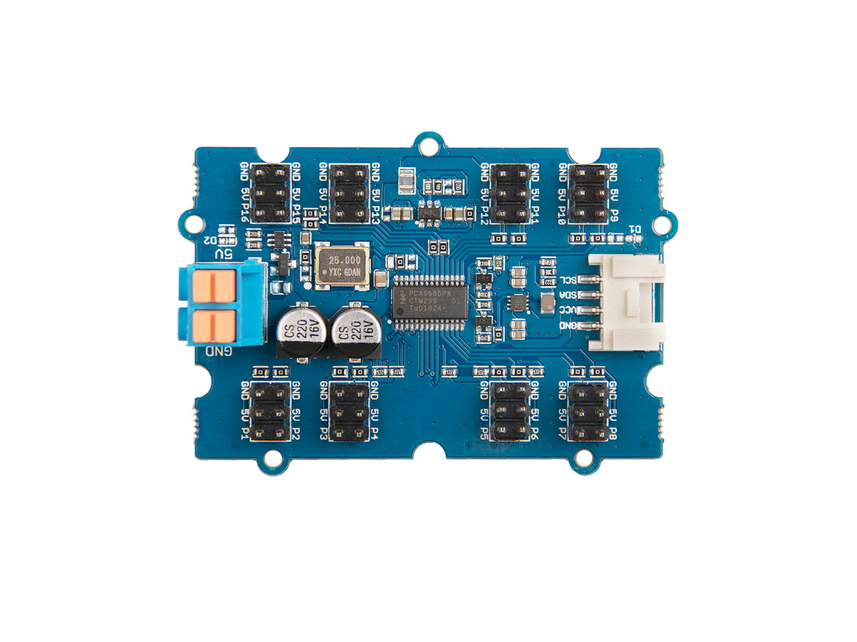 Seeed Studio Grove 16-channel PWM driver (PCA9685), top view