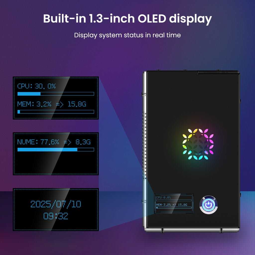 Built-in 1.3 inch OLED