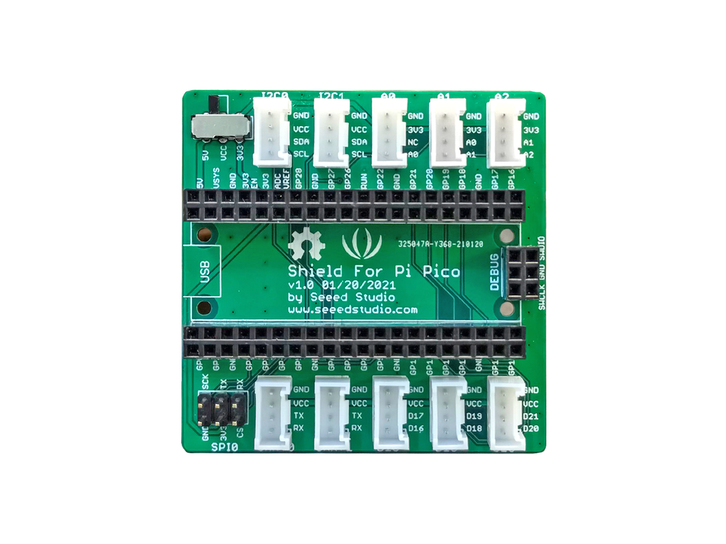 Seeed Studio Grove Shield for Raspberry Pi Pico, top view